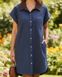 She + Sky - High Street Tailored Mini Shirt Dress