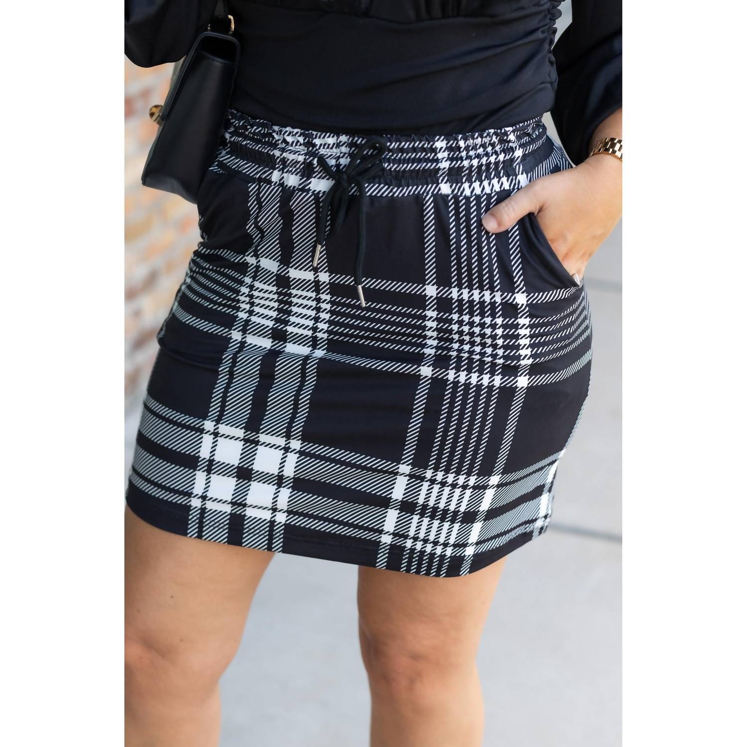 Julia Rose - Amelia Plaid Jogger Skirt