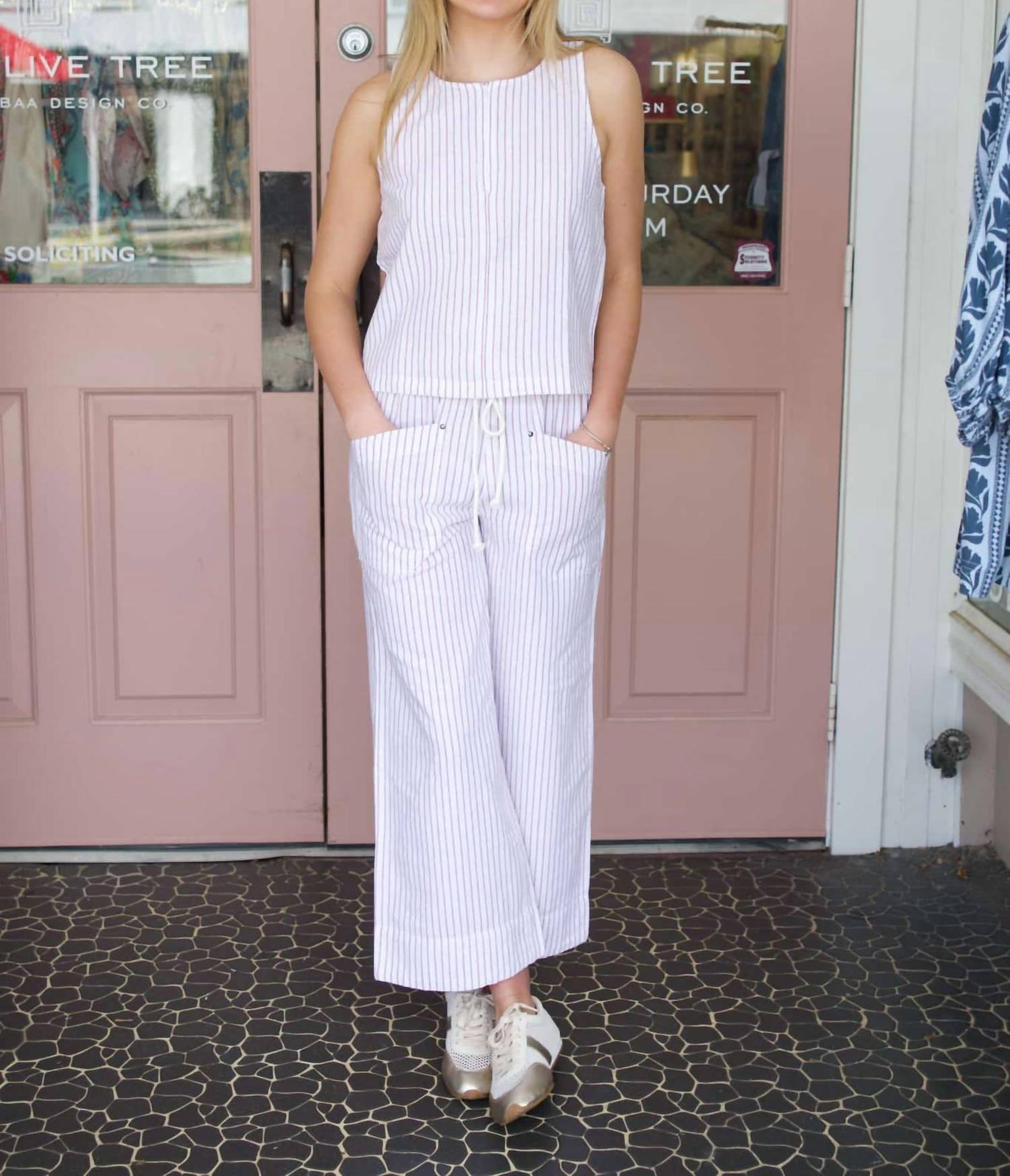 Lilla P - Striped Wide Leg Pant