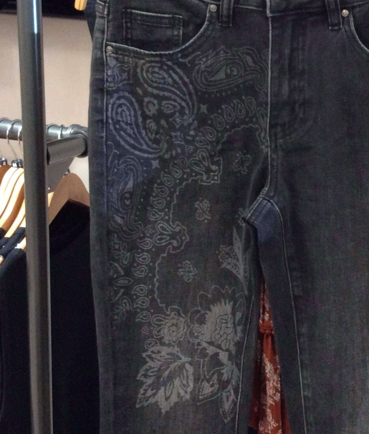 Charlie B - Women's Printed Embroidery Denim Pants