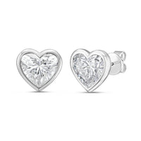 Diana M Jewels - Women's Heart Lab-Grown Diamond Stud Earrings (2.00 Ct) - Classic