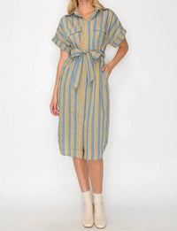 Meet Me In Santorini - Hazel Fall Shirt Midi Dress