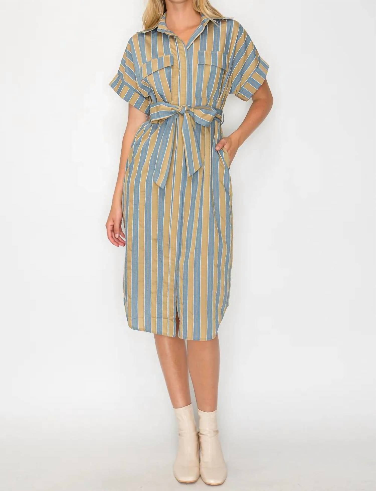 Meet Me In Santorini - Hazel Fall Shirt Midi Dress