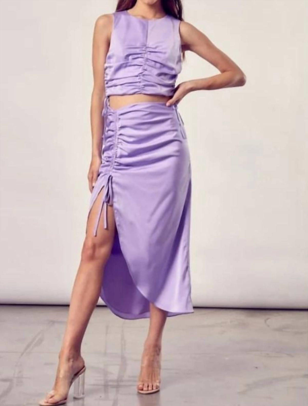 Dobe - Ruched Side Tie Top