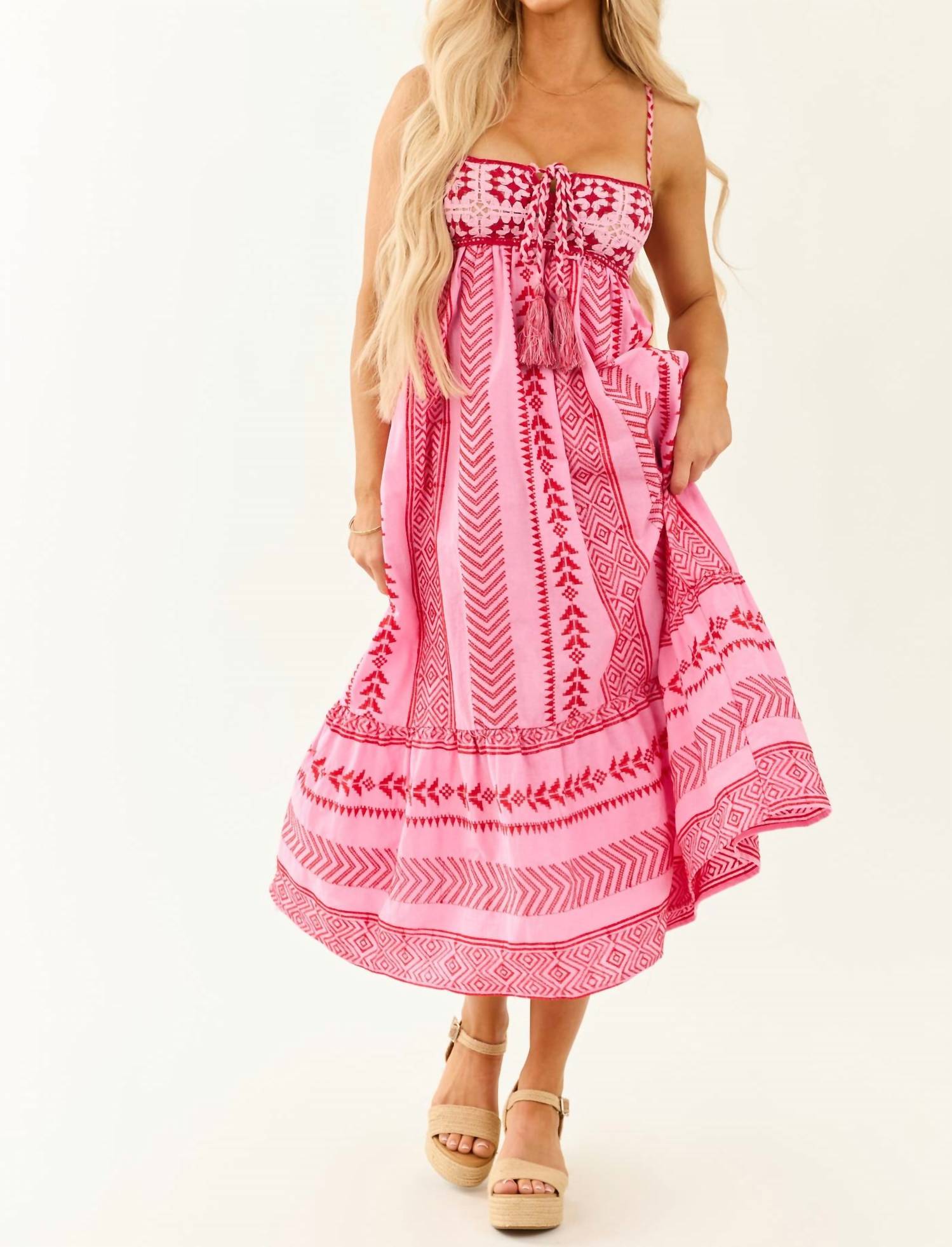 Sundayup - Diaz Crochet Contrast Cover-up Dress