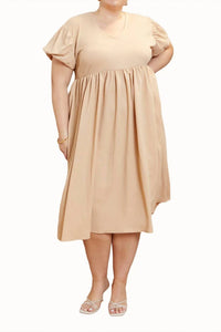 Fashion Szn Curve - Puff Sleeve Smock Dress - Plus