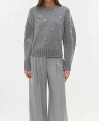 Simkhai - Coraline Embellished Knit Crewneck Sweater