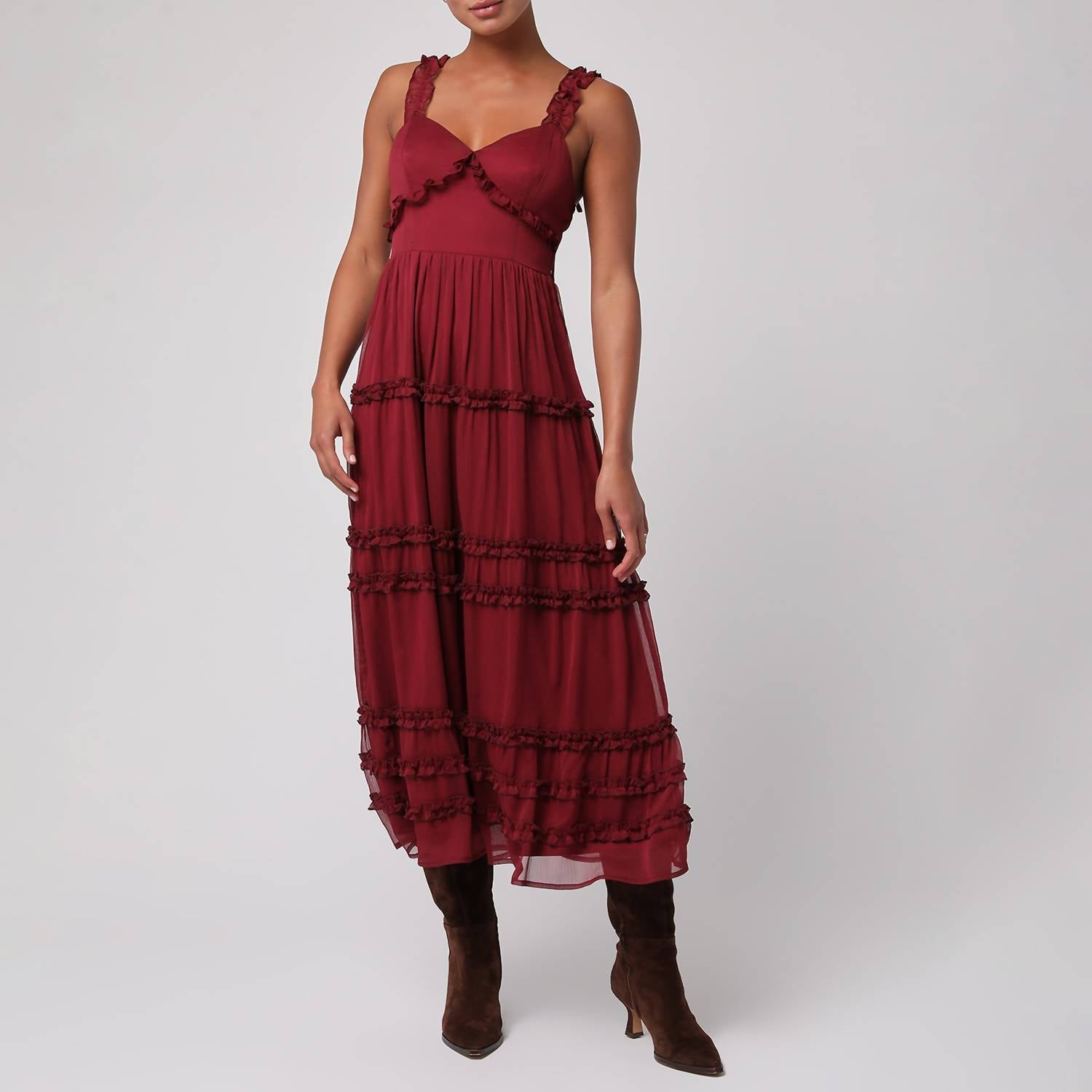 Lulus - Viola Ruffle Strap Dress