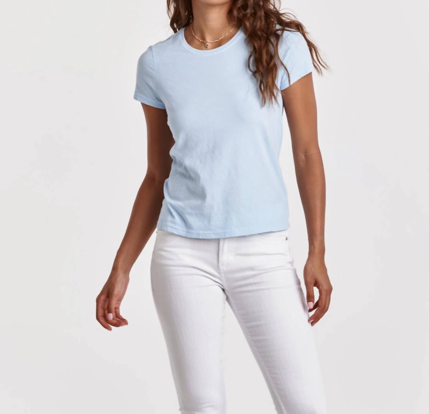 DEAR JOHN DENIM Decker Jersey Short Sleeve Tee in sky - women's t-shirt