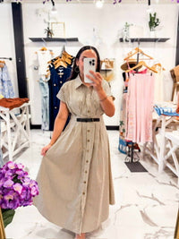Zoe And Claire - Women's Trip Of A Lifetime Striped Midi Dress