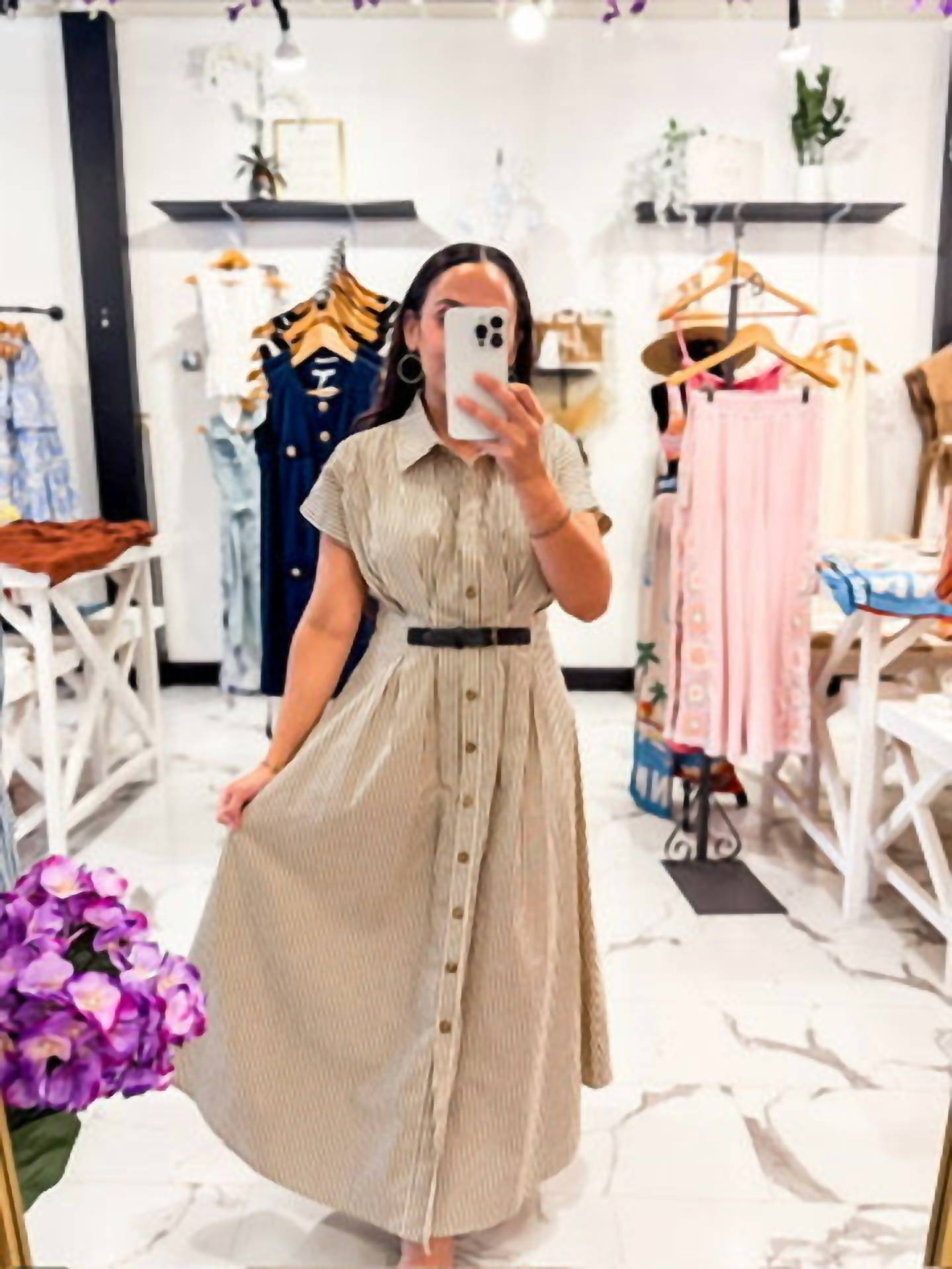 Zoe And Claire - Women's Trip Of A Lifetime Striped Midi Dress