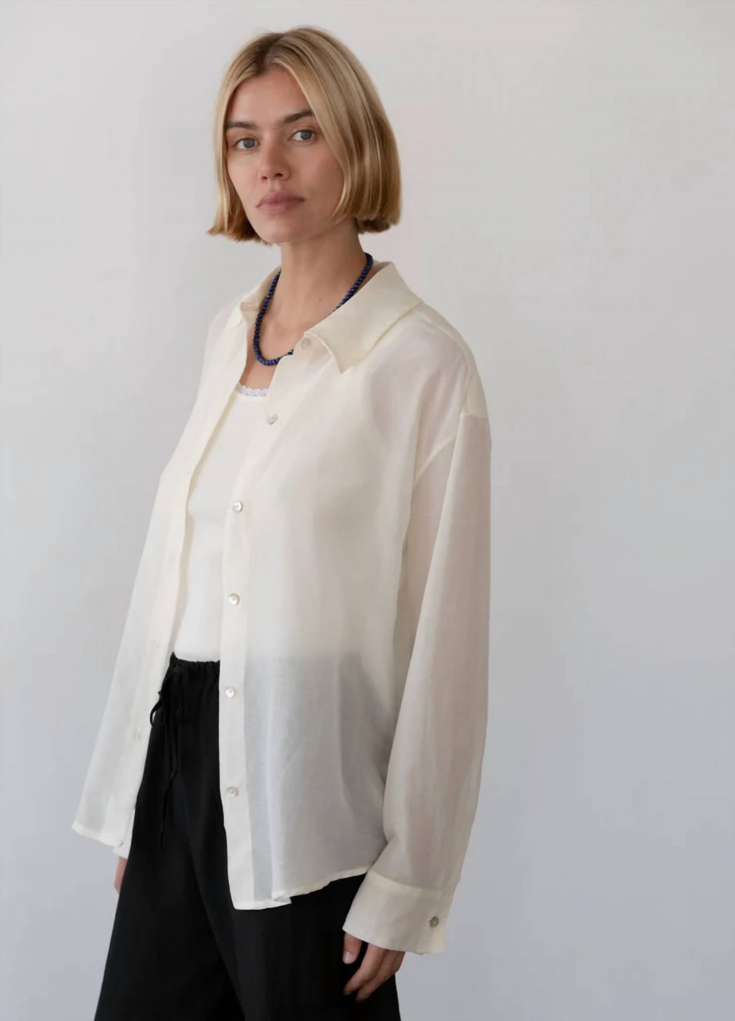 Donni. - Silk Cotton Sheer Shirt