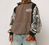 Loiter Splinter Camo Oversized Hoodie in brown - men's shirt