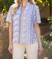 Voy - Floral Ruffle Collar Days Top