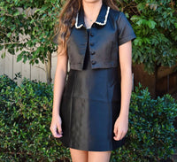 Katie J NYC Girl's Audrey Mini Dress in black - kids' dress - detail view