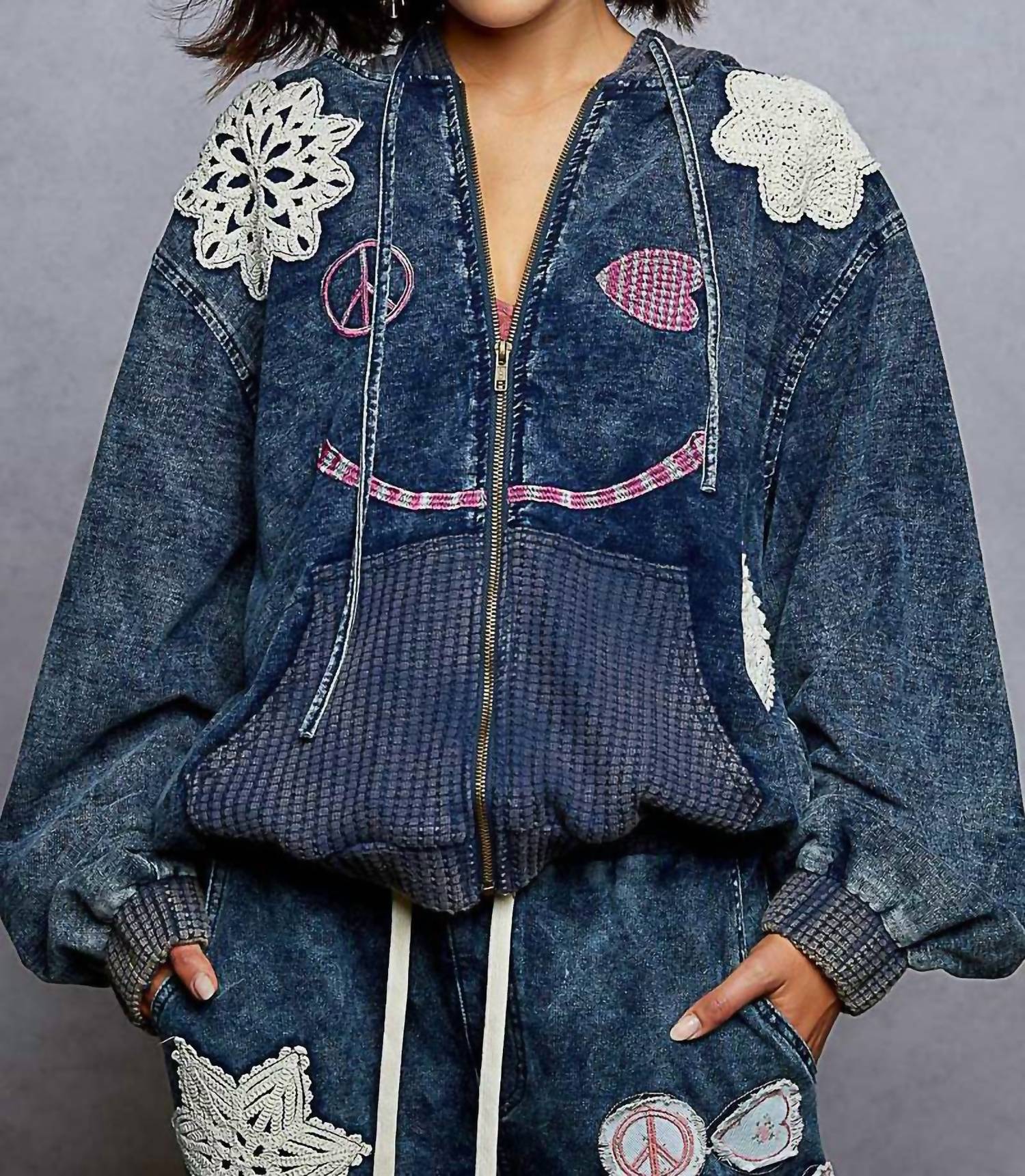 POL First Snow Hoodie in indigo - women's top