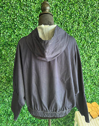 AQRL Women's Tied Up In Style Jacket in style jacket in dark denim - women's jacket - detail view