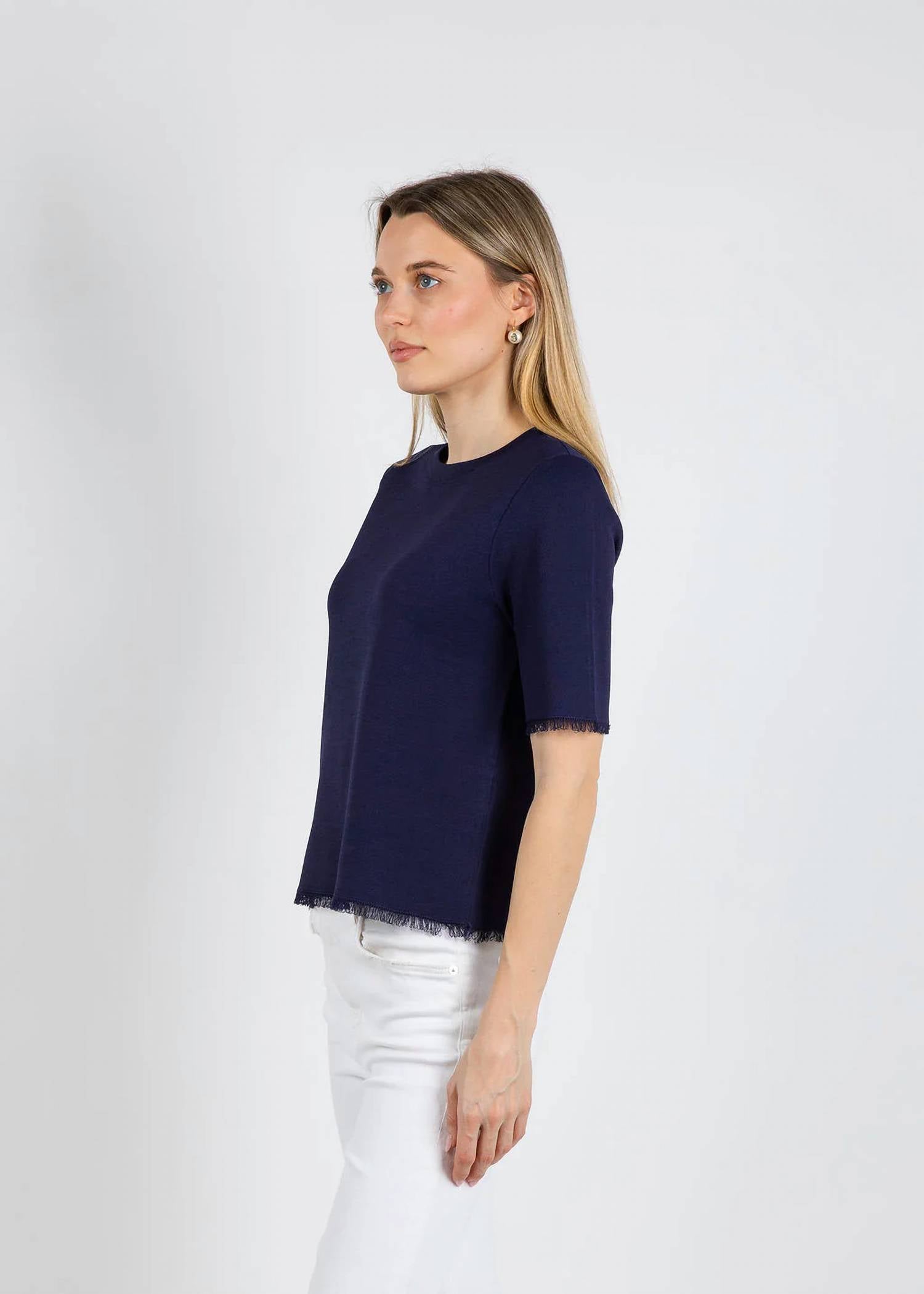 Elliott Lauren - Fringe Elbow Sleeve Sweater