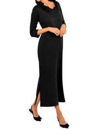GRETCHEN SCOTT Ruffneck Maxi Dress in black - women's dress