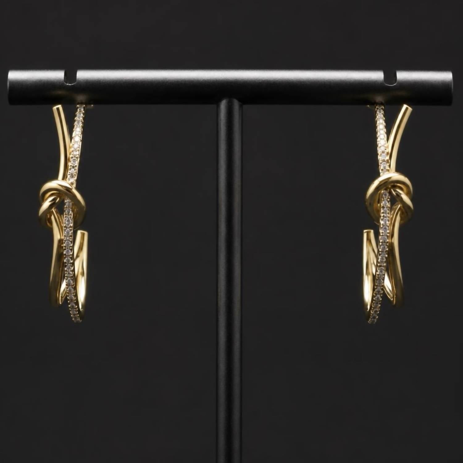 Via Saviene - Crystal Knot Half Hope Earrings