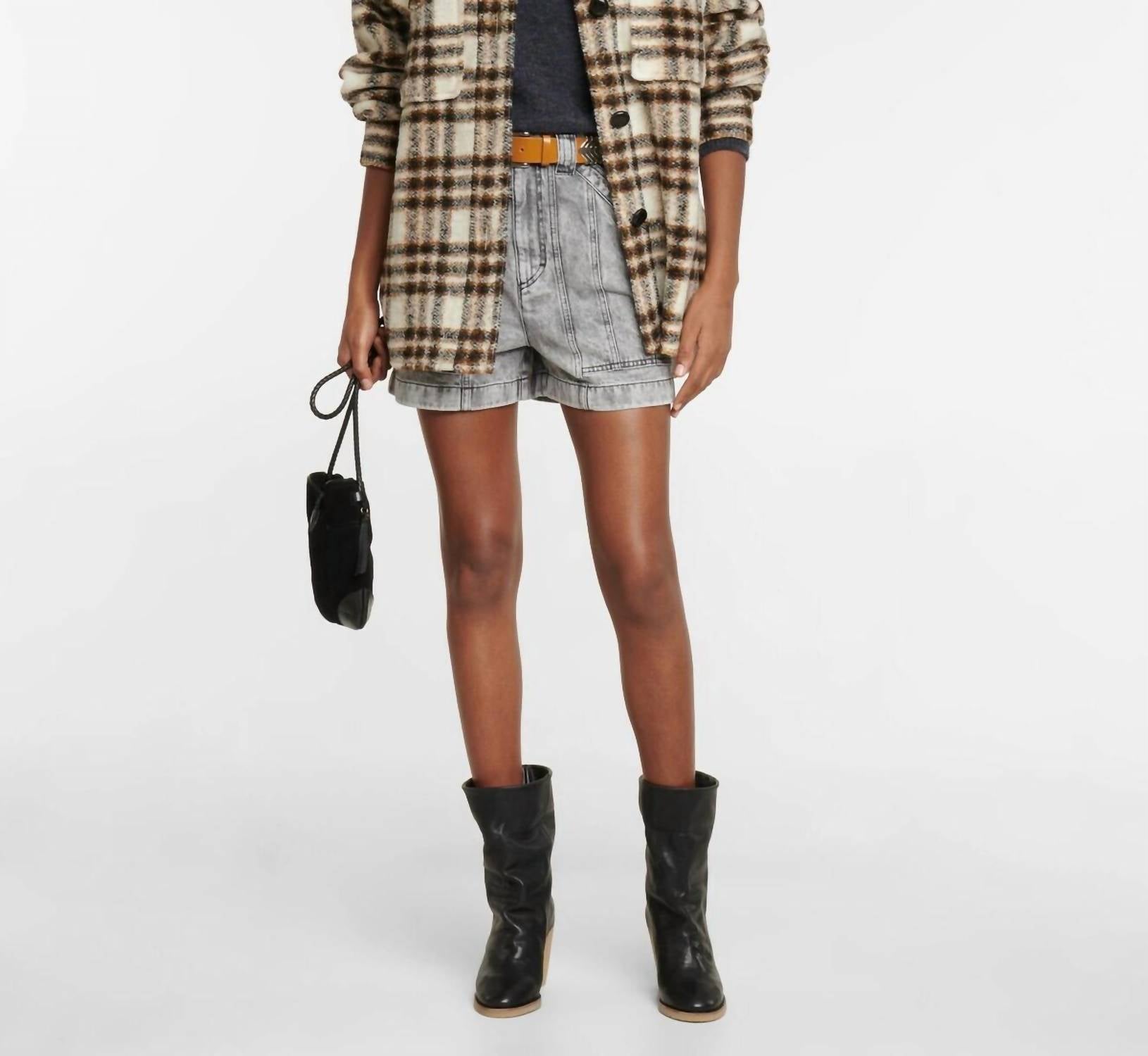ISABEL MARANT Pre-loved Harveli Check Shirt Jacket in beige - women's jacket
