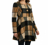 Ryu - Plaid Wool Jacket With Faux Fur Scarf
