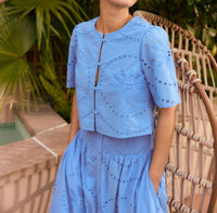 Olivia by Livro Heidi Top in azul lace - women's blouse - view 5