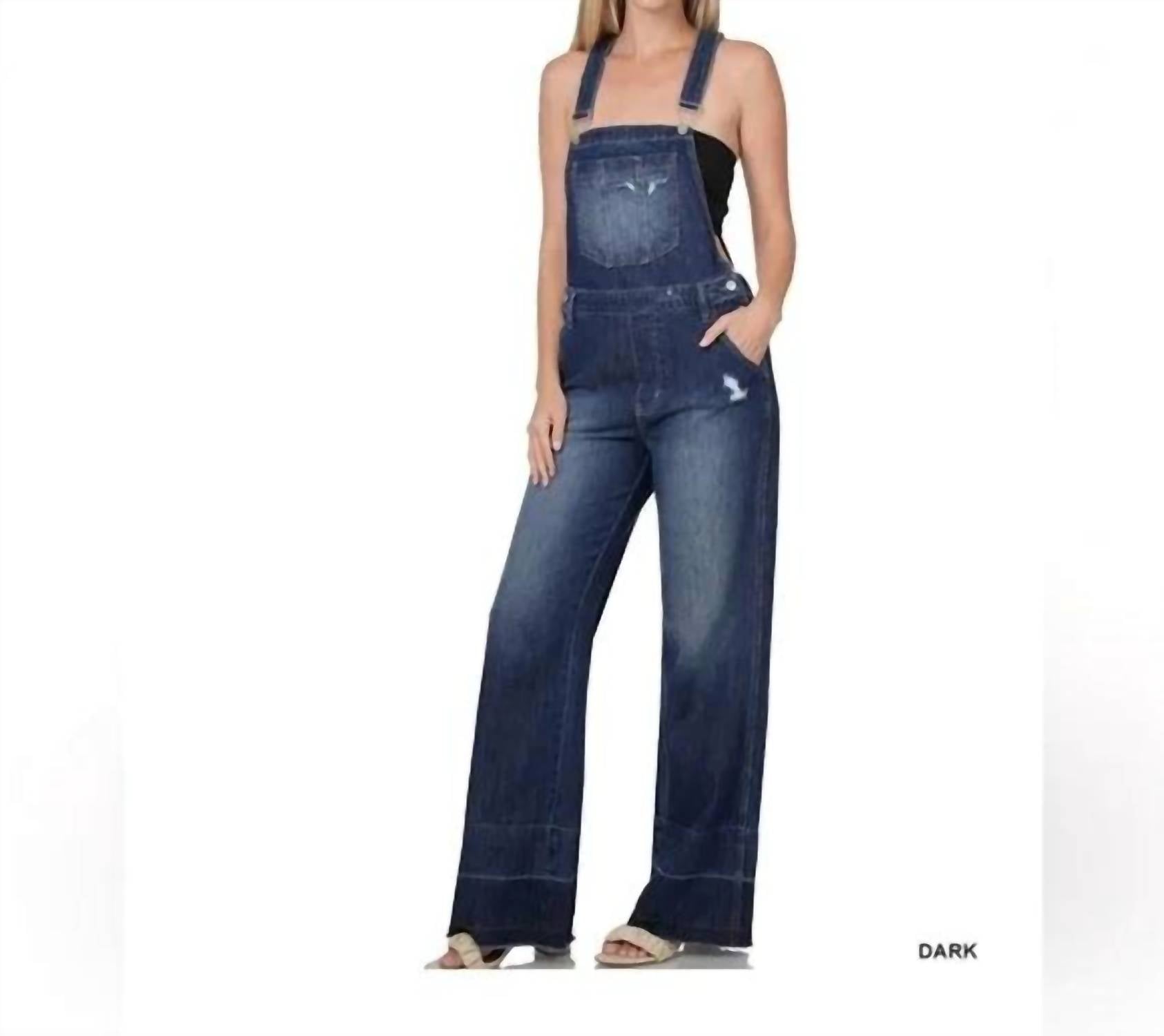 Zenana - Distressed Bib Overalls