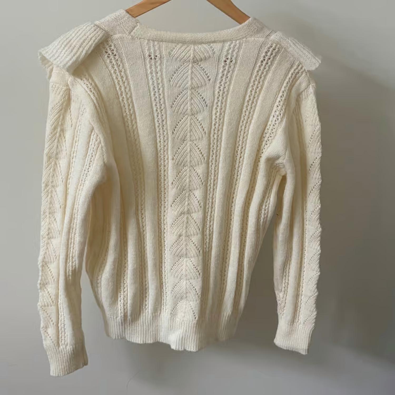 Elan - Ruffle Sweater Cardigan