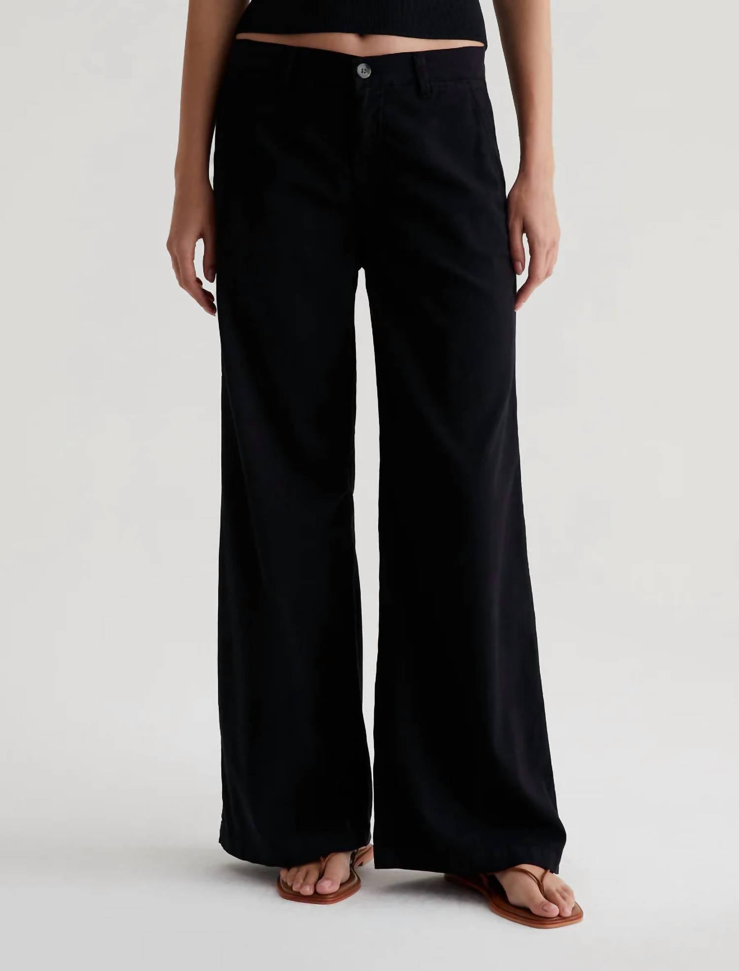 AG Jeans Caden Wide Leg Pants in black - women's pants