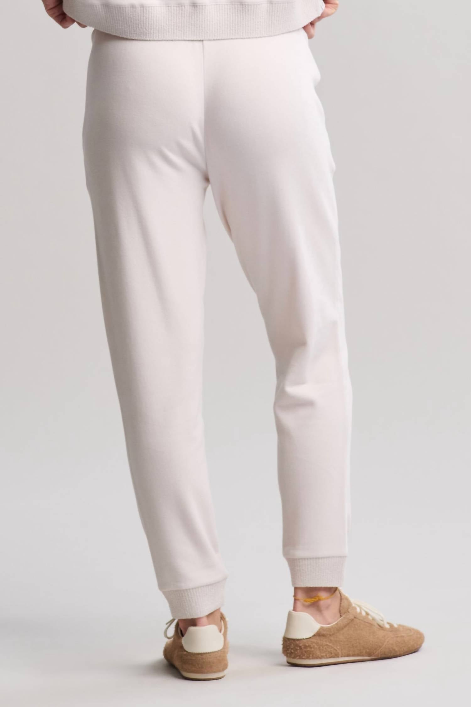BAREFOOT DREAMS Brushed Fleece Jogger With CozyChic Ultra Lite Rib in sand dune - women's pants - alternate view