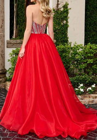 Rachel Allan - Rhinestone Beaded Corset Ball Gown