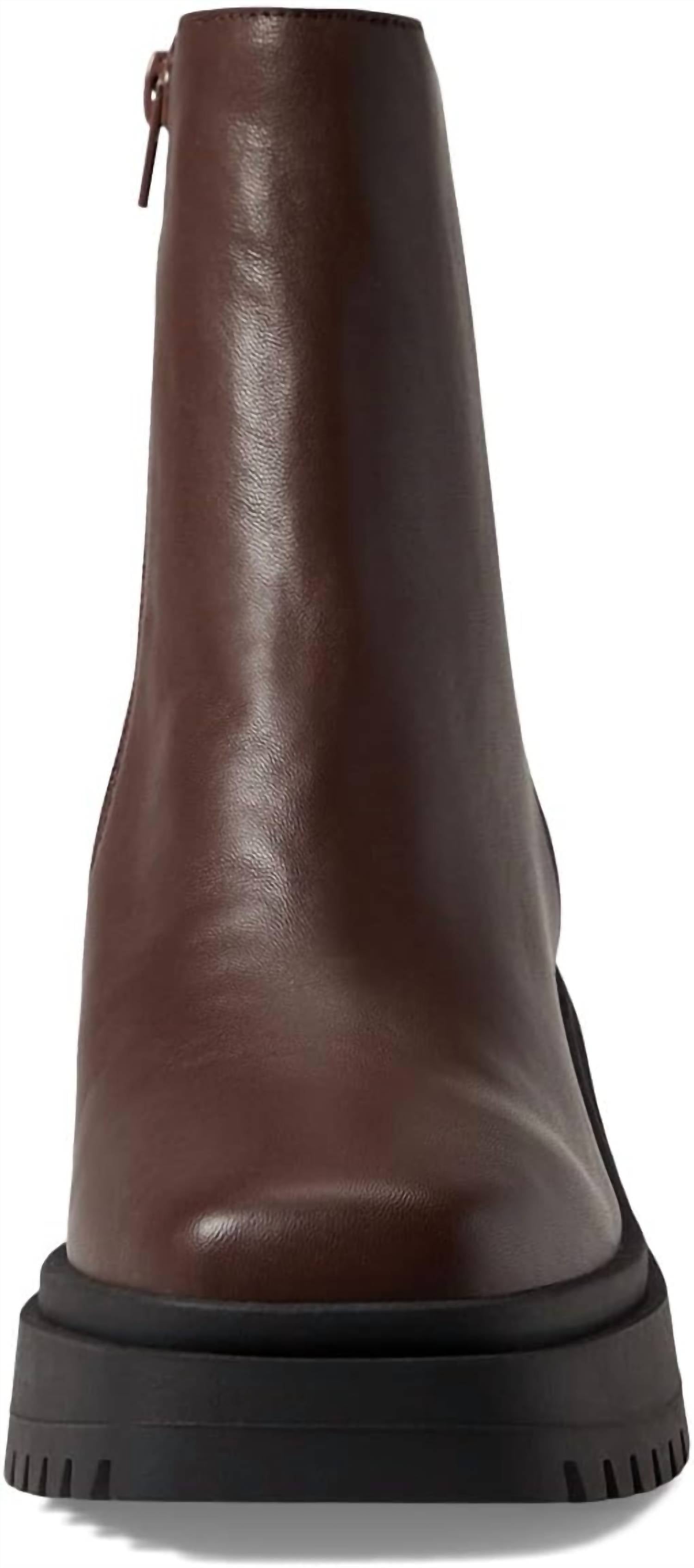 STEVE MADDEN Women's Fella Lug Sole Bootie in brown - women's shoe - alternate view