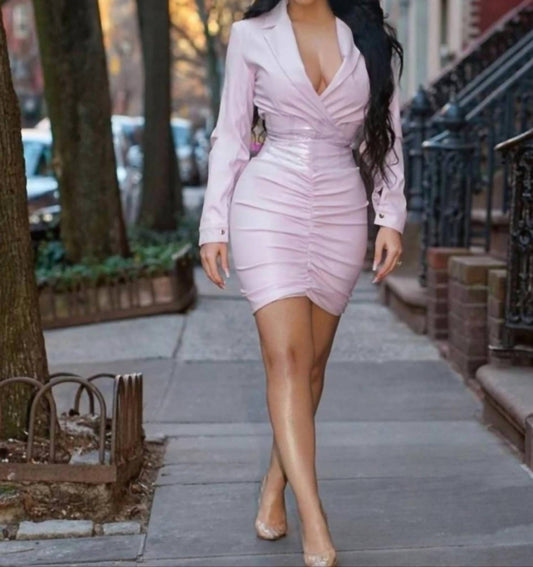 Miss Circle - Brandy Faux Leather Skirt Set