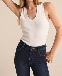 Z Supply Sirena Rib Tank Top in white - women's tank top - detail view