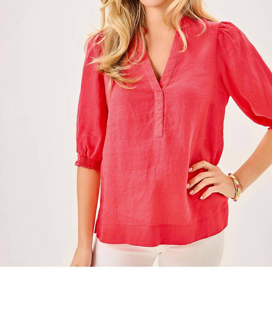 Lilly Pulitzer - Mialeigh Elbow Sleeve Linen Top