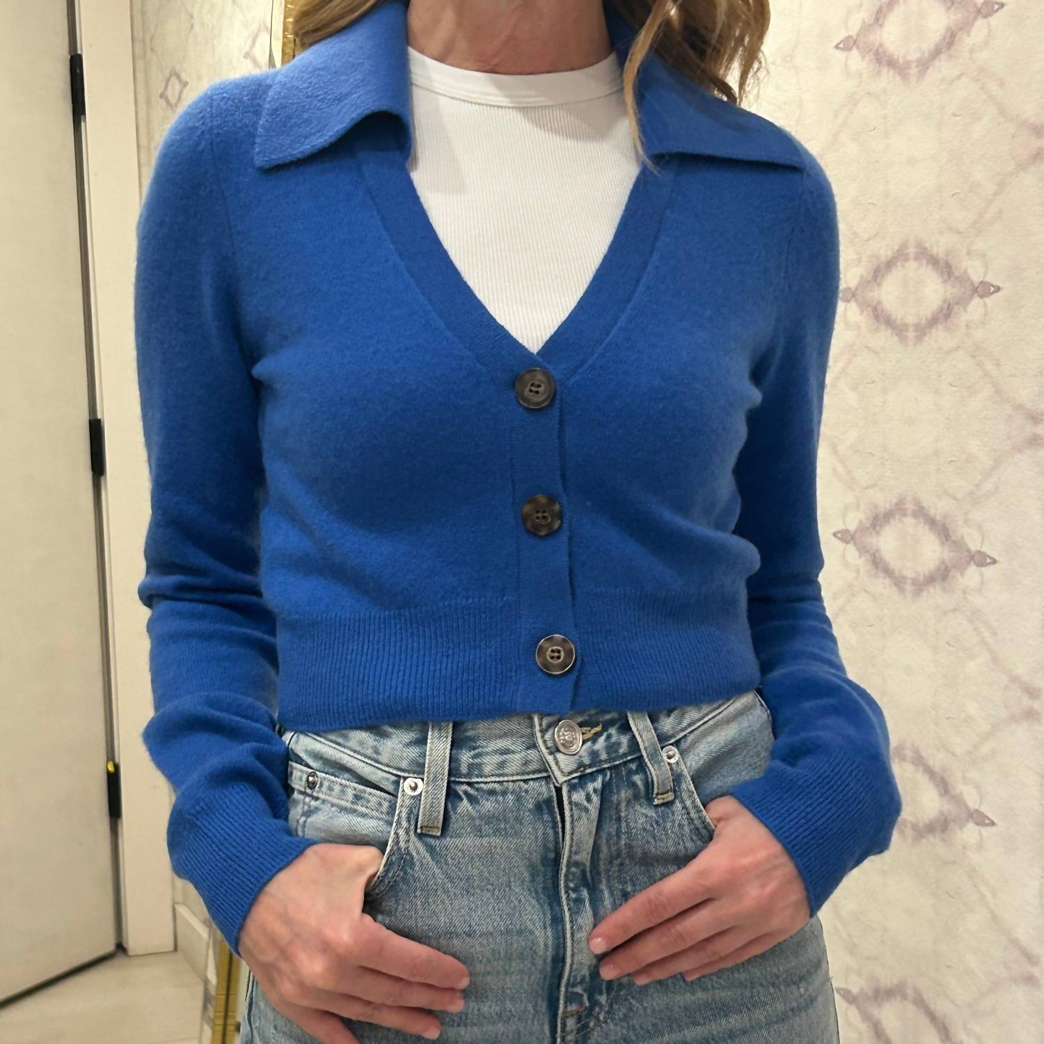 Naadam - Cropped Polo Cardigan