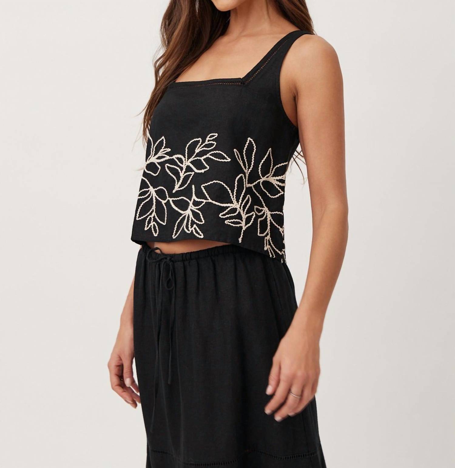 Bella Dahl - Square Neck Ladder Trim Top
