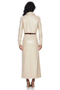 LUCY PARIS Abbot Cropped Jacket in beige - women's jacket - alternate view