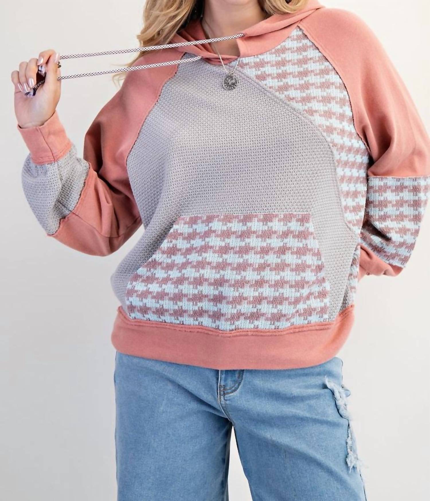 Easel - Houndstooth Mix Hoodie