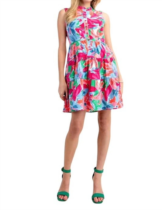 Kori - Side Pocket Floral Tiered Mini Dress