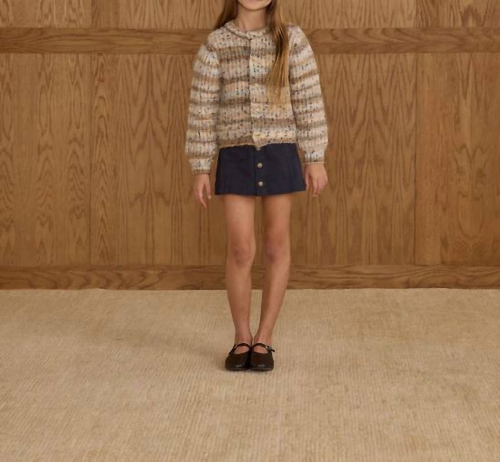 Rylee + Cru Denver Mini Skirt in indigo denim 1 - kids' skirt - alternate view