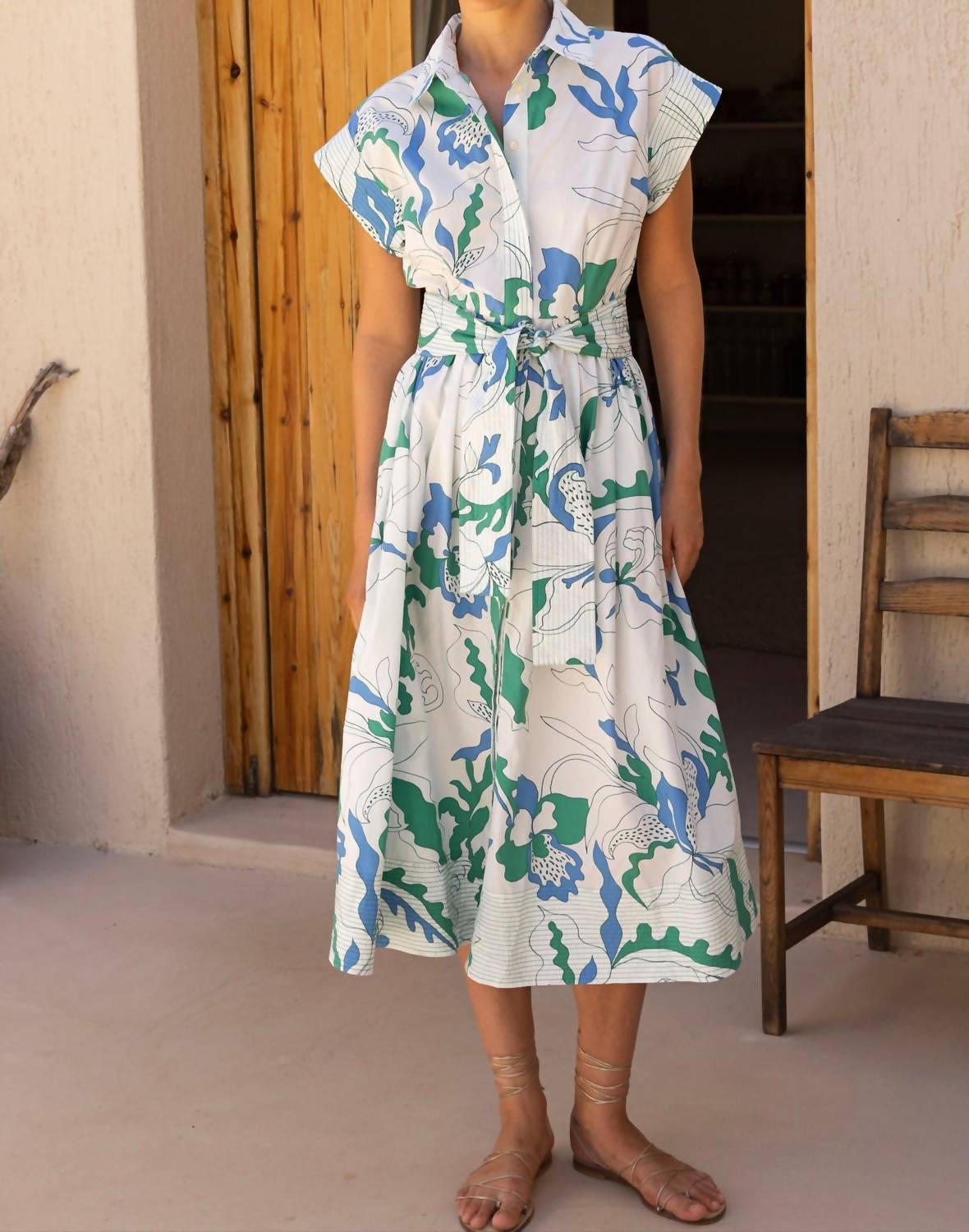 Oliphant - Belted Shirt Midi Dress