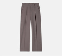 LUISA CERANO Tab Closure Straight Leg Trouser in taupe - women's pants - view 5