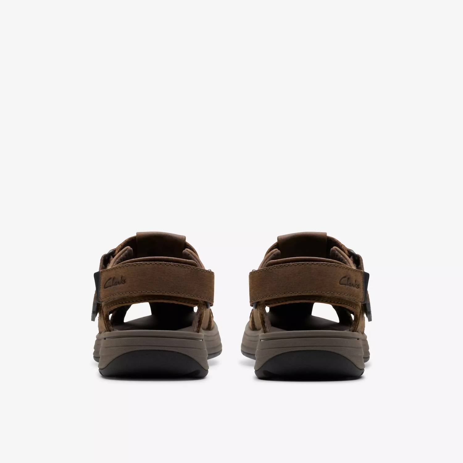 Clarks Men's Saltway Cove Sandals in dark brown leather - men's sandal - alternate view