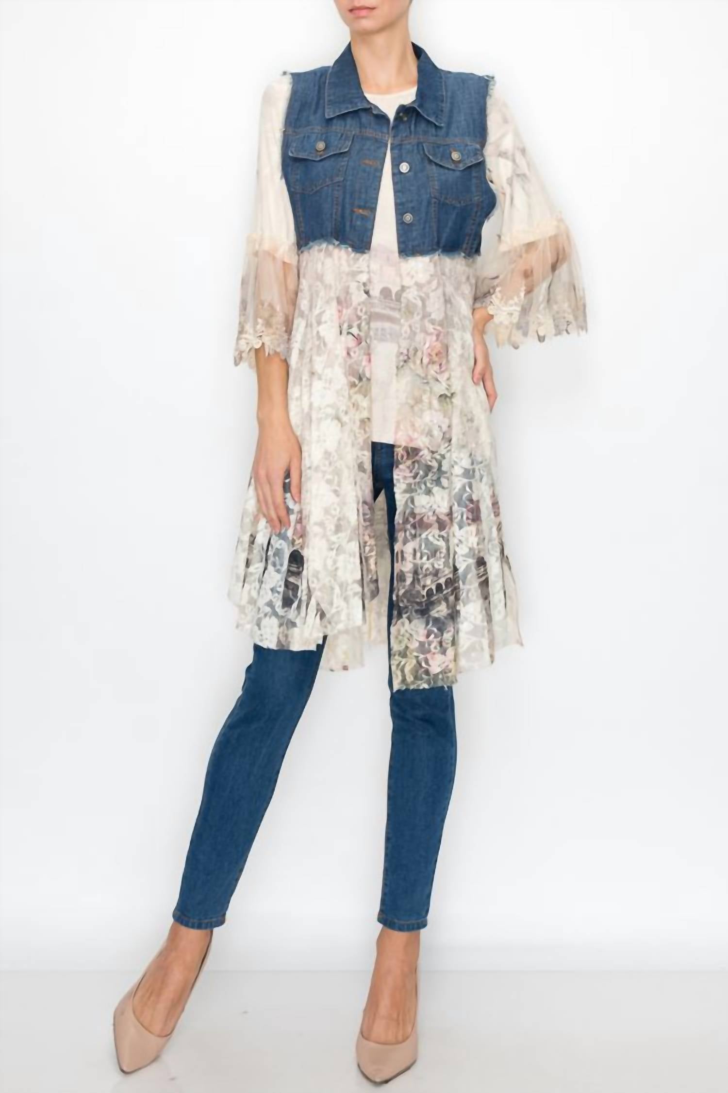 Origami - Denim Lace Vest