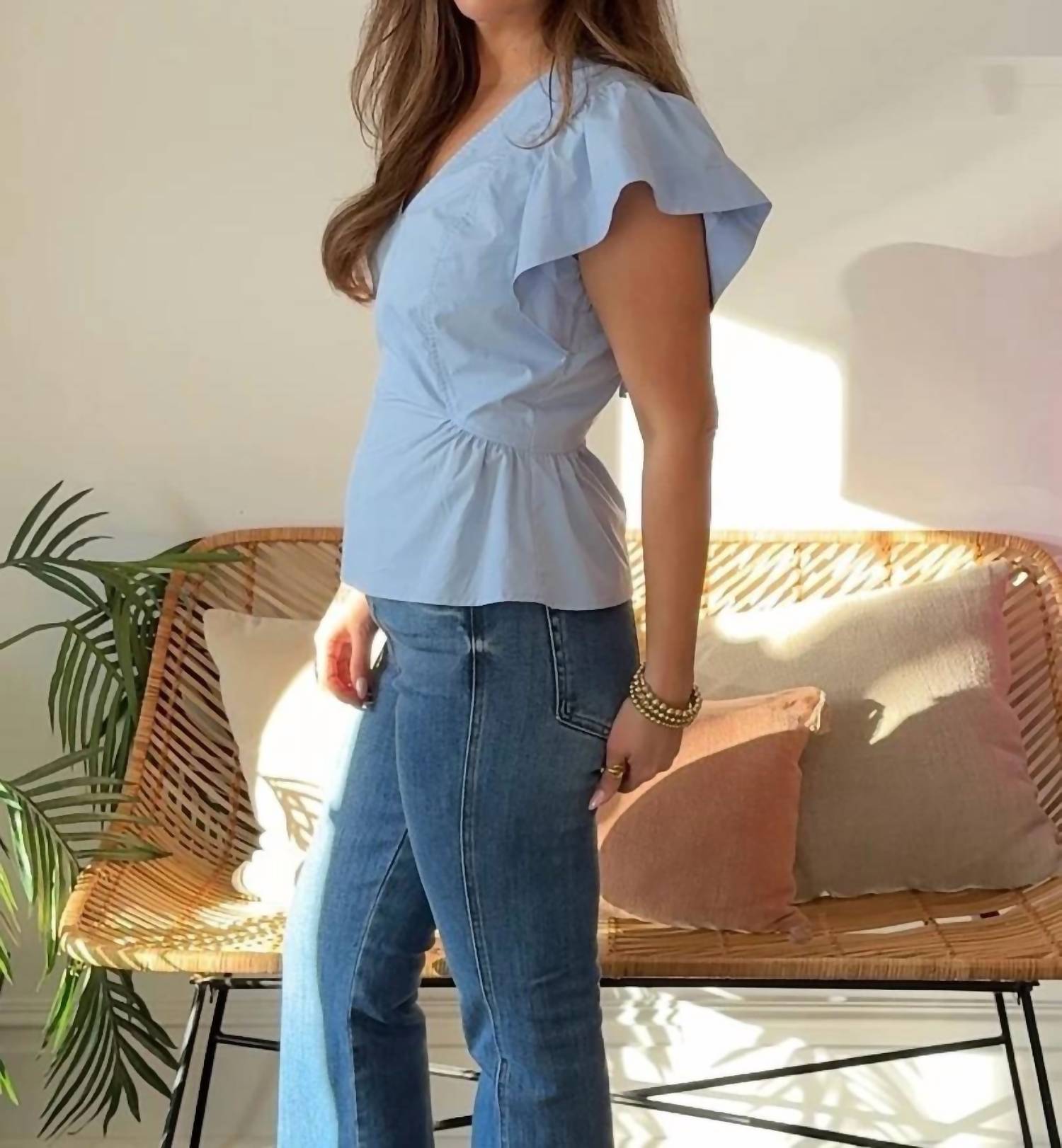 Current Air - Hailey Flutter Sleeve Blouse
