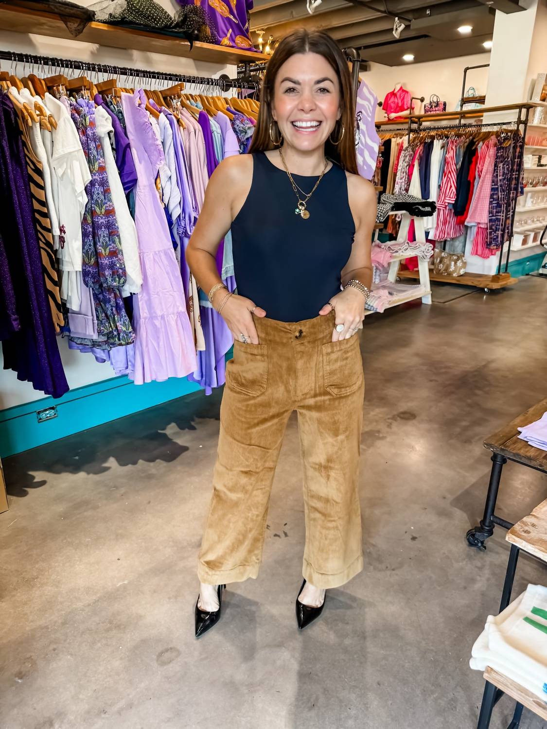 Velvet Heart - Cropped Wide Leg Corduroy Pants