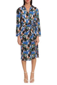 Donna Morgan - Long Sleeve Wrap Dress