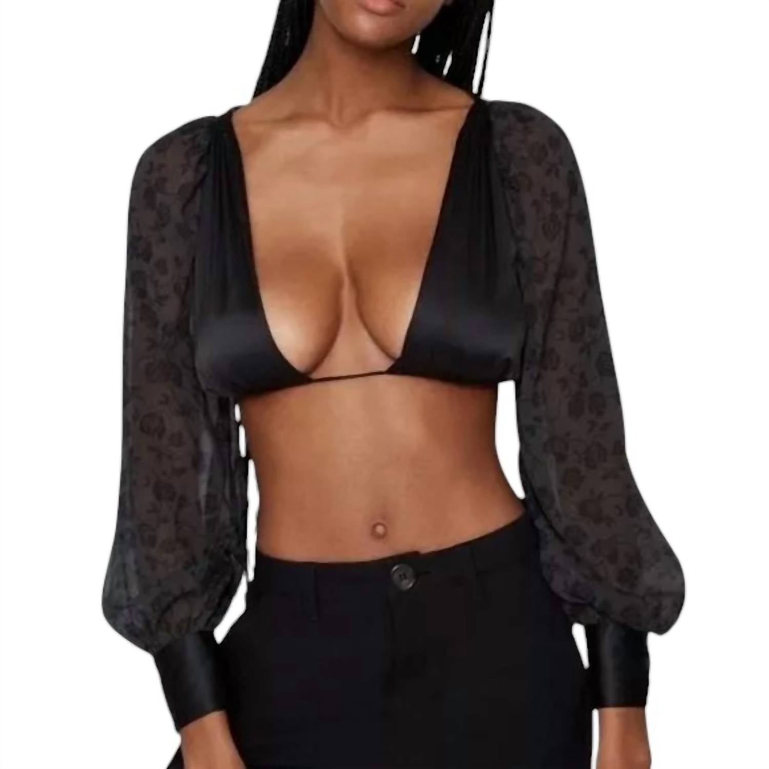 We Wore What - Puff Sleeve Tie Back Top